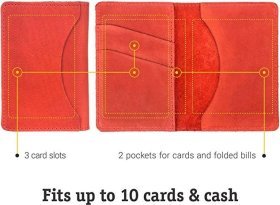 Красная женская кредитница компактного размера из винтажной кожи SHVIGEL (2415305)