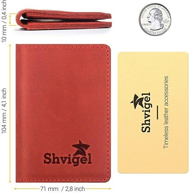 Червона жіноча кредитниця компактного розміру із вінтажної шкіри SHVIGEL (2415305)