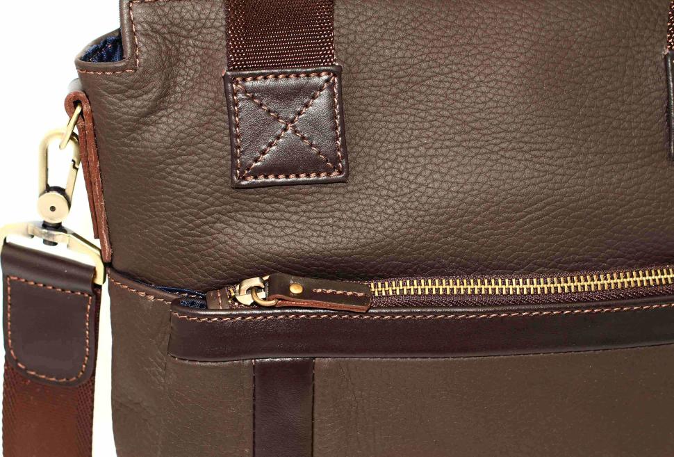 Мужская коричневая сумка с ручками и плечевым ремнем VATTO (12060)