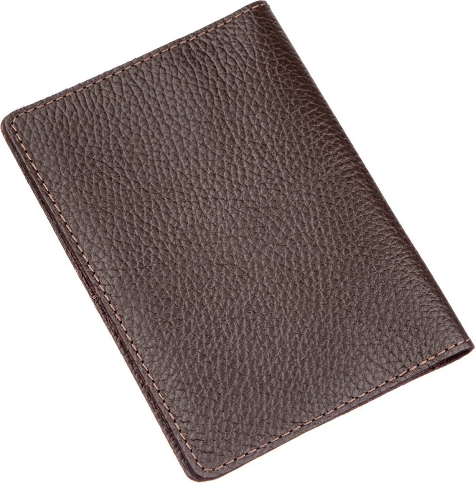 Качественная обложка для паспорта из темно-коричневой натуральной кожи Shvigel (2413960)
