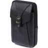 Мужская маленькая кожаная сумка на пояс в черном цвете Vintage (2420482) - 1