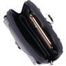 Мужская маленькая кожаная сумка на пояс в черном цвете Vintage (2420482) - 3