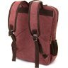 Малиновый женский текстильный рюкзак на два отделения Vintage (20615) - 2