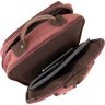 Малиновый женский текстильный рюкзак на два отделения Vintage (20615) - 3