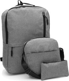 Серый мужской текстильный рюкзак с сумкой Monsen (22151)