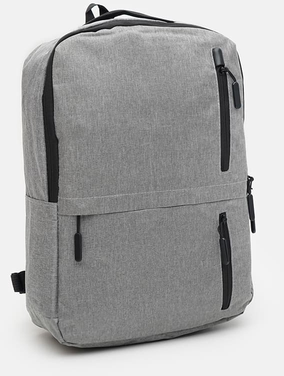 Сірий чоловічий текстильний рюкзак з сумкою Monsen (22151)