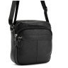 Мужская маленькая сумка на плечо из натуральной зернистой кожи черного цвета Tiding Bag 77519 - 1