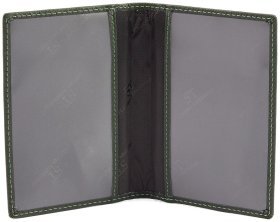 Кожаная обложка для паспорта старого образца ST Leather 97719 зеленого цвета