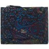Компактный женский кошелек из кожи с узором цветов Desisan 107819 на кнопке синего цвета фото №1 Компактный женский кошелек из кожи с узором цветов Desisan 107819 на кнопке синего цвета modnotak фото - 1