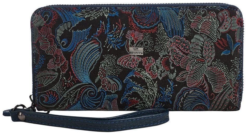 Большой женский кошелек из натуральной кожи с цветочным принтом Desisan 107919 разноцветный modnotak фото №1