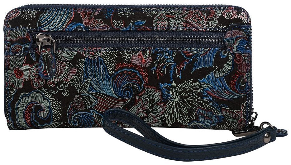 Большой женский кошелек из натуральной кожи с цветочным принтом Desisan 107919 разноцветный modnotak фото №3