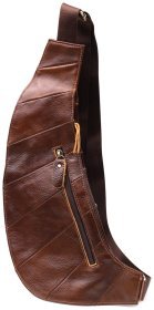 Вместительная повседневная мужская сумка из натуральной кожи коричневого цвета Vintage 98119