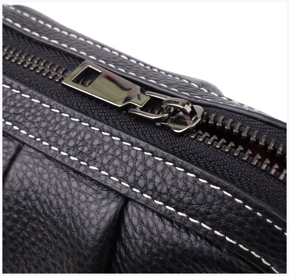 Повсякденна жіноча сумка з фактурної шкіри з драпіруванням через плече Vintage 98219 чорного кольору фото №4 Повсякденна жіноча сумка з фактурної шкіри з драпіруванням через плече Vintage 98219 чорного кольору modnotak фото №4