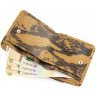Глянцевий гаманець з натуральної шкіри з принтом під змію KARYA (1106-yell.snake) - 6