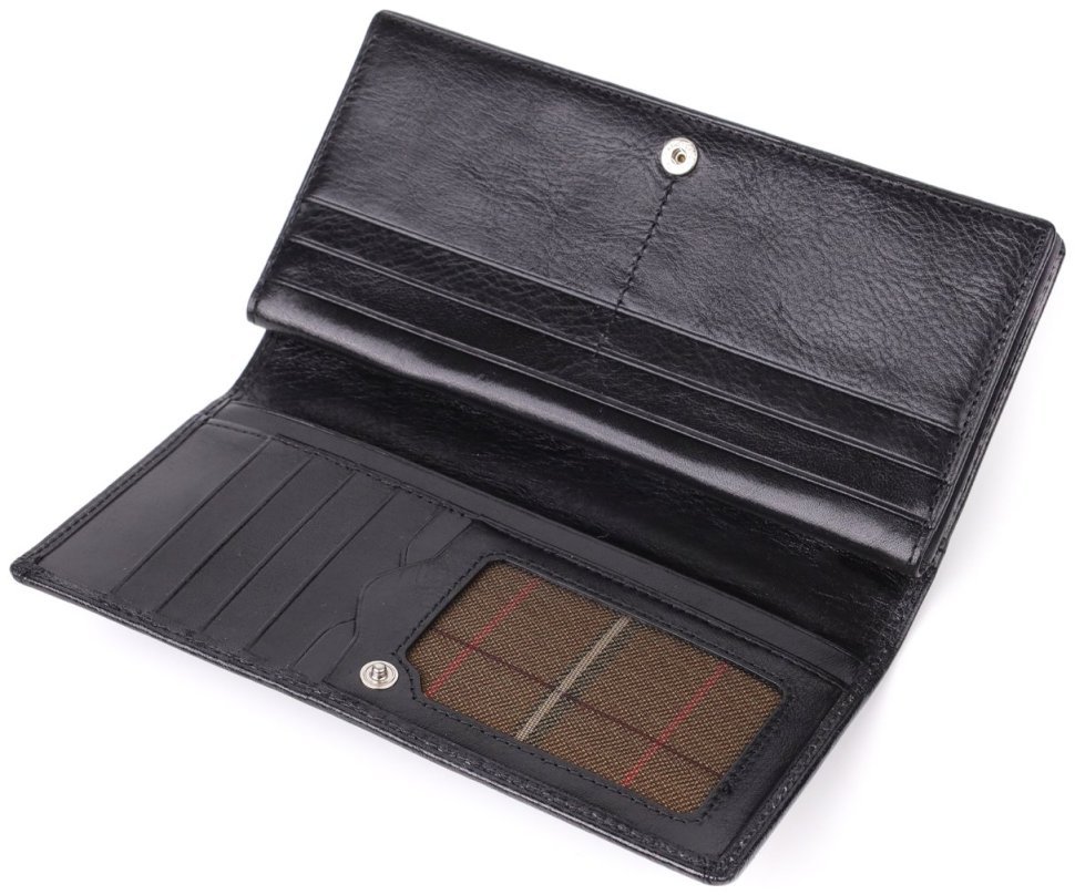 Большой женский кошелек из гладкой кожи с монетницей на молнии Tony Perotti черного цвета 108519 фото №5 Большой женский кошелек из гладкой кожи с монетницей на молнии Tony Perotti черного цвета 108519 modnotak фото №5