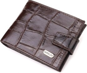 Чоловічий гаманець з натуральної шкіри коричневого кольору під крокодила CANPELLINI (2421509)