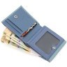 Блакитний жіночий шкіряний гаманець маленького розміру на кнопці Marco Coverna 68619 - 7
