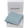 Блакитний жіночий шкіряний гаманець маленького розміру на кнопці Marco Coverna 68619 - 8