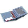 Блакитний жіночий шкіряний гаманець маленького розміру на кнопці Marco Coverna 68619 - 6
