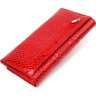 Лакований жіночий гаманець червоного кольору з натуральної шкіри під змію CANPELLINI (2421610) - 2