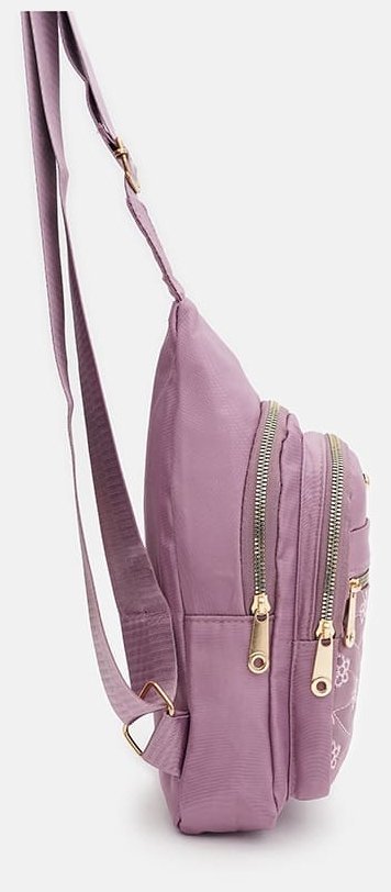 Женский текстильный рюкзак на одну лямку розового цвета Monsen 88719 modnotak фото №4