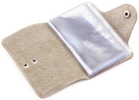 Светлая кожаная визитница ручной работы ST Leather (18869)