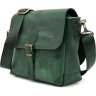 Мужская сумка на плечо из натуральной кожи крейзи хорс зеленого цвета TARWA (21705) - 1