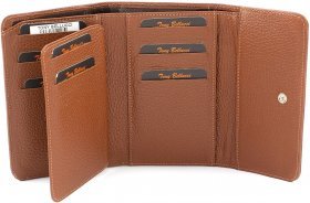 Світло-коричневий якісний жіночий гаманець з натуральної шкіри Tony Bellucci (10848) - 2