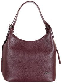 Вместительная бордовая женская сумка из фактурной кожи с двумя ручками Desisan 80320