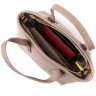 Маленька жіноча сумка з натуральної шкіри бежевого кольору з двома ручками Vintage 2422283 - 5