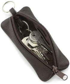 Коричневая ключница компактного размера из натуральной кожи флотар ST Leather 70820