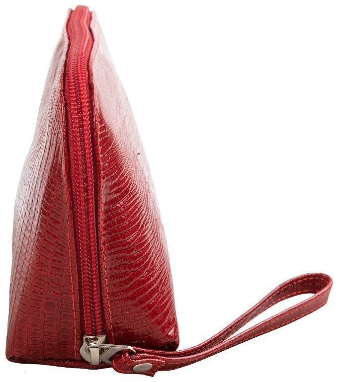 Красная женская косметичка из натуральной кожи под рептилию Desisan 81320 modnotak фото №3