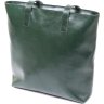 Шкіряна жіноча сумка-шоппер зеленого кольору Shvigel (16367) - 2