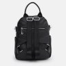 Городской женский кожаный рюкзак-сумка черного цвета Keizer 71520 - 3