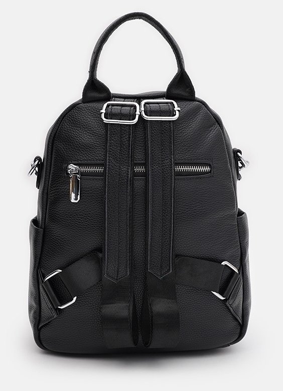 Городской женский кожаный рюкзак-сумка черного цвета Keizer 71520