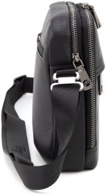 Вертикальная мужская наплечная сумка из натуральной кожи H.T Leather (10257)