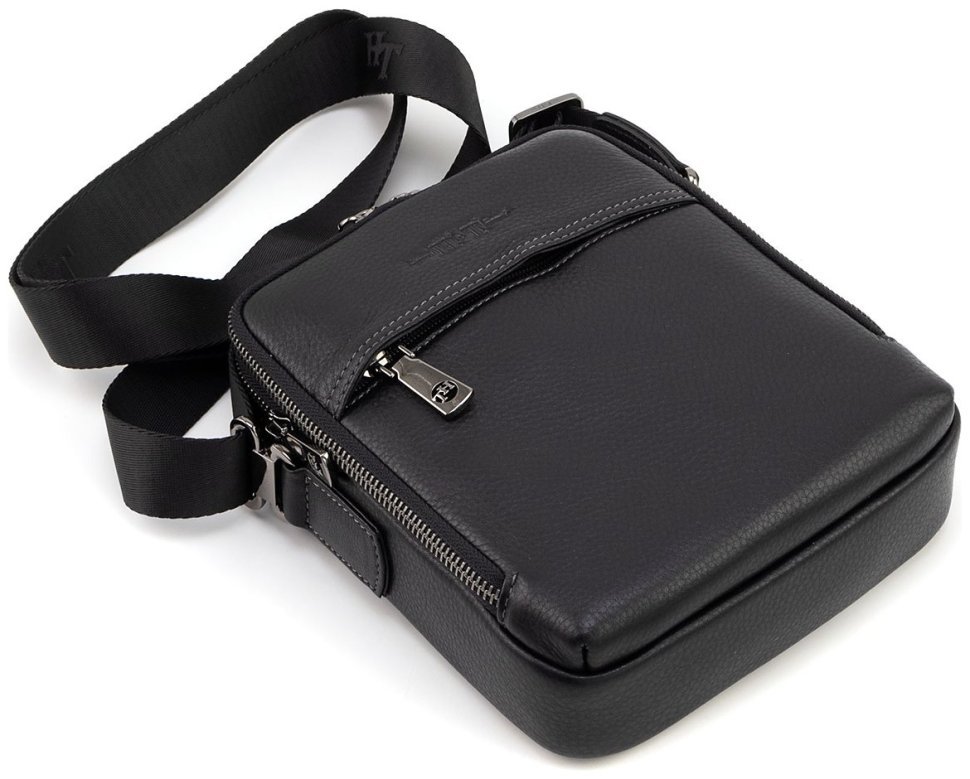 Вертикальна чоловіча наплечная сумка з натуральної шкіри H.T Leather (10257) фото №6 Вертикальна чоловіча наплечная сумка з натуральної шкіри H.T Leather (10257) modnotak фото №6