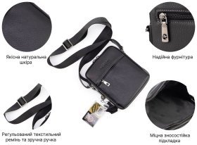 Вертикальная мужская наплечная сумка из натуральной кожи H.T Leather (10257)