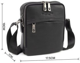 Вертикальная мужская наплечная сумка из натуральной кожи H.T Leather (10257)