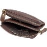 Коричневое мужское портмоне двойного сложения из натуральной кожи Vintage (14530) - 8