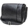 Кожаная мужская сумка-мессенджер черного цвета с отсеком для ноутбука 14 дюймов TARWA (19940) - 1