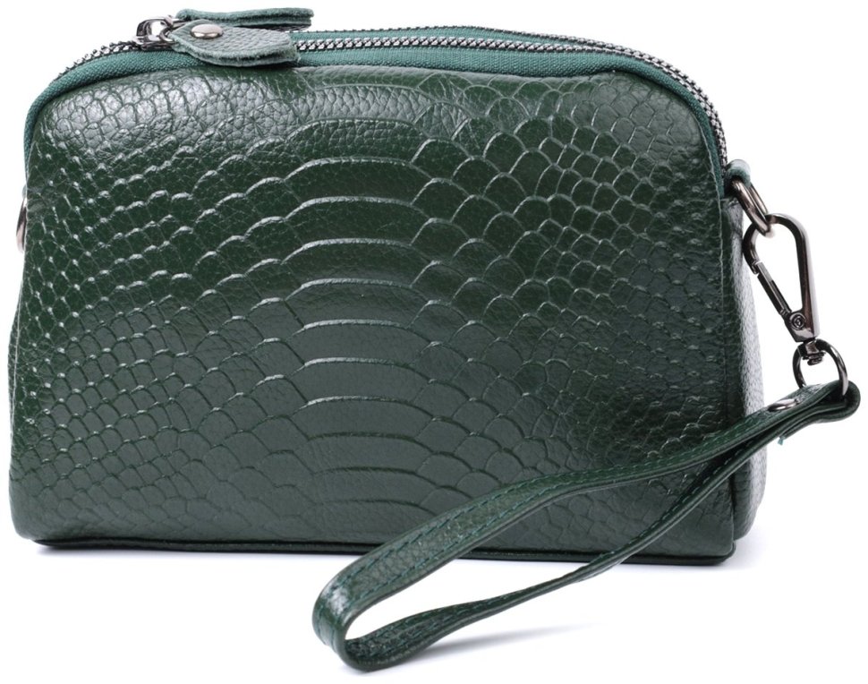 Компактная женская сумка из натуральной кожи Vintage 2422802 зеленого цвета modnotak фото №5