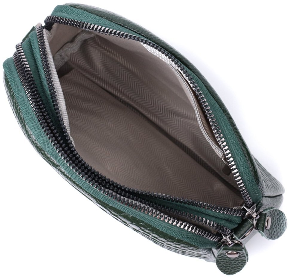 Компактная женская сумка из натуральной кожи Vintage 2422802 зеленого цвета modnotak фото №9