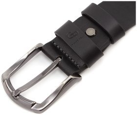 Универсальный черный ремень из кожи высокого качества Grande Pelle (40362)