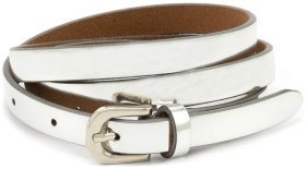 Тонкий жіночий з лакової шкіри ремінь у кольорі срібло Remar 15138