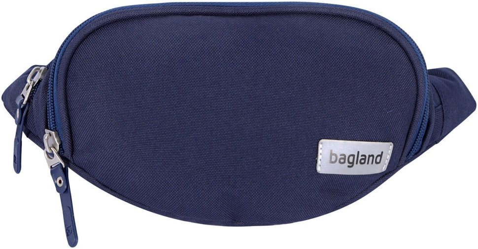 Темно-синя поясна сумка з текстилю на два відділення Bagland (52920)