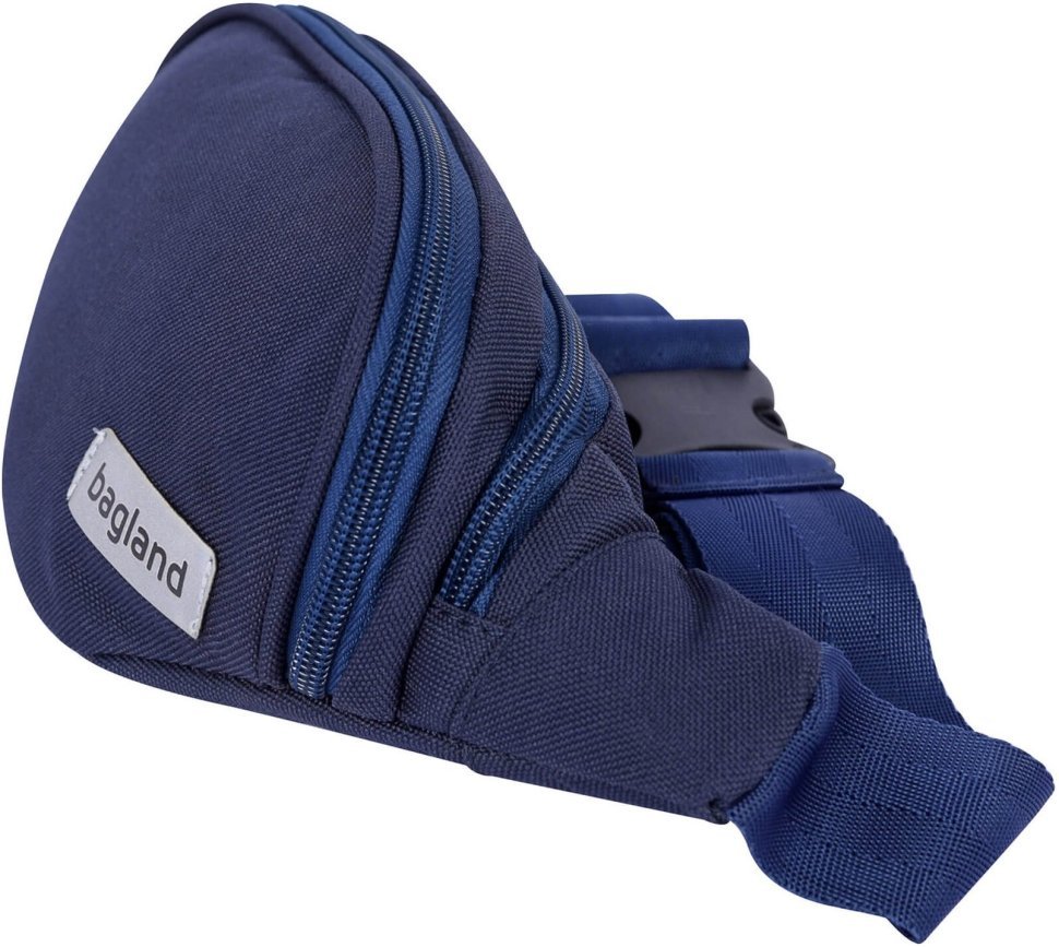 Темно-синяя поясная сумка из текстиля на два отделения Bagland (52920)