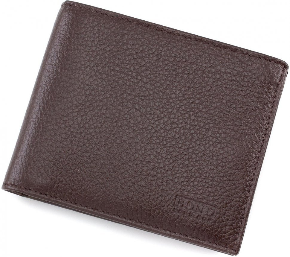 Шкіряне портмоне коричневого кольору з осередками для карт Bond Non (10654)