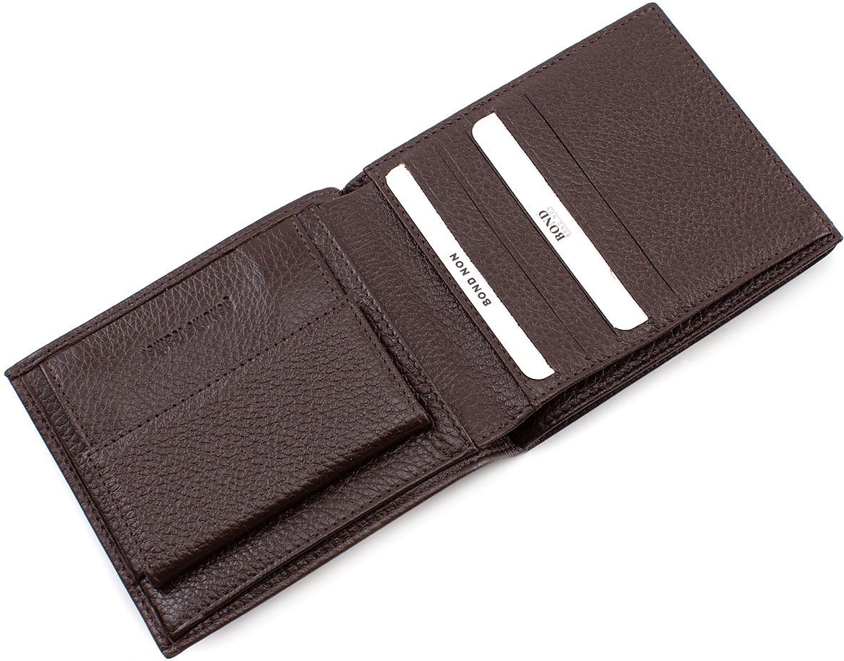 Шкіряне портмоне коричневого кольору з осередками для карт Bond Non (10654)