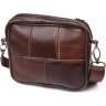 Мужская горизонтальная сумка маленького размера из натуральной коричневой кожи Vintage (2421486) - 2